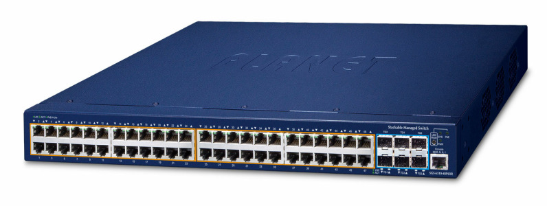 SGS-6310-48P6XR -- L3 48-Port 10/100/1000T 802.3at PoE + 6-Port 10G SFP+ Stackable Managed Switch with 55V DC Redundant Power