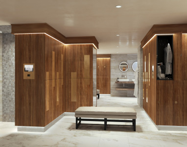Wood lockers for gyms and leisure
