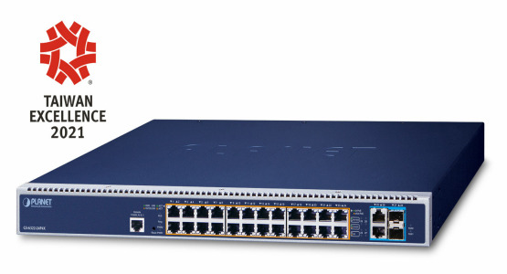 GS-6322-24P4X -- L3 24-Port 10/100/1000T 802.3bt PoE + 2-Port 10GBASE-T + 2-Port 10G SFP+ Managed Switch with Dual Modular Power Supply Slots