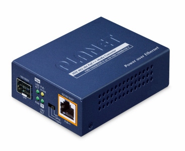 GUP-805A-60W -- 100/1000BASE-X SFP to 10/100/1000BASE-T 802.3bt PoE++ Media Converter (60 Watts)