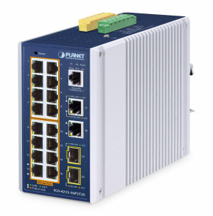 IGS-4215-16P2T2S -- Industrial 16-Port 10/100/1000T 802.3at PoE + 2-Port 10/100/1000T + 2-Port 100/1000X SFP Managed Ethernet Switch