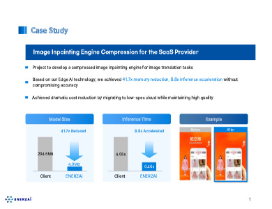 Case Study : Image Inpainting Engine Compression for the SaaS Provider